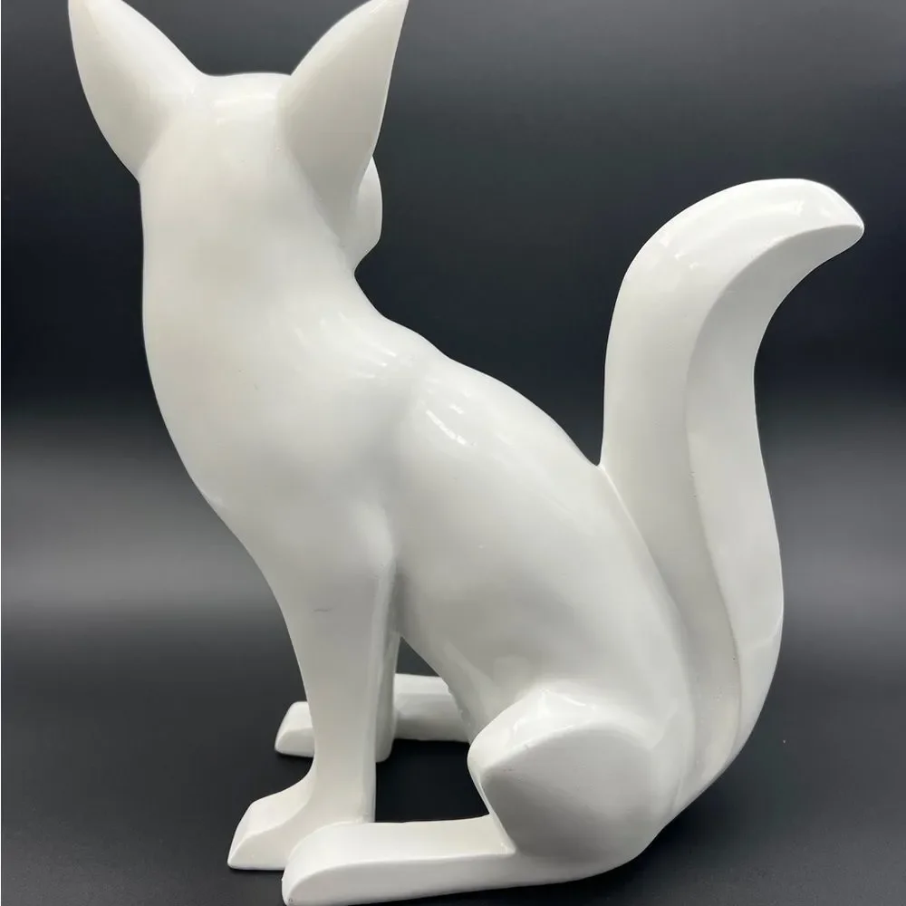 Chic White Minimalist Cat Decor